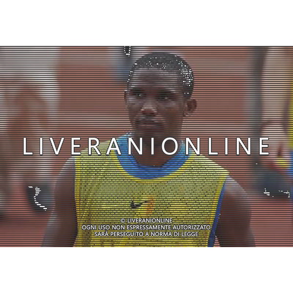 Allenamento dell\'Inter a Pechino per la Supercoppa Italiana 04/08/2009 Inter\'s Samuel Eto\'o attends a training session for the upcoming Italian Super Cup in Beijing, China on Tuesday, Aug. 4, 2009. Scudetto holders Inter and Coppa Italia winners Lazio will compete in the Italian Super Cup in Beijing on August 8.(Photo By Qiu Feng/ColorChinaPhoto) /Agenzia Aldo Liverani Sas - ITALY ONLY -