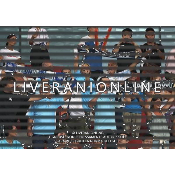 Lazio fans from Italy arrive to watch the Italian Super Cup at the National Stadium, also known as Bird\'s Nest, in Beijing, China on Saturday, Aug. 8, 2009. Scudetto holders Inter and Coppa Italia winners Lazio will compete in the Italian Super Cup in Beijing tonight.(Photo By Qiu Feng/ColorChinaPhoto) Inter - lazio Supercoppa Italiana a Pechino 08/08/2009 /Agenzia Aldo Liverani Sas - ITALY ONLY -