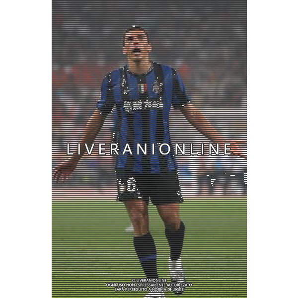 Inter\'s Lucio reacts during the Italian Super Cup against Lazio at the National Stadium, also known as Bird\'s Nest, in Beijing, China on Saturday, Aug. 8, 2009. Lazio won the match 2-1.(Photo By Qiu Feng/ColorChinaPhoto) Inter - lazio Supercoppa Italiana a Pechino 08/08/2009 /Agenzia Aldo Liverani Sas - ITALY ONLY -
