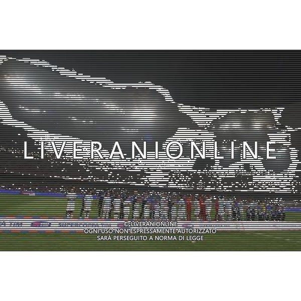 Inter players and Lazio players shake hands before the Italian Super Cup at the National Stadium, also known as Bird\'s Nest, in Beijing, China on Saturday, Aug. 8, 2009. Lazio won the match 2-1.(Photo By Qiu Feng/ColorChinaPhoto) Inter - lazio Supercoppa Italiana a Pechino 08/08/2009 /Agenzia Aldo Liverani Sas - ITALY ONLY -