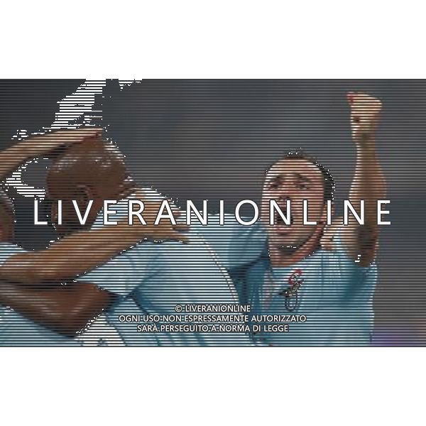 (090808) -- BEIJING, Aug. 8, 2009 -- Lazio\'s Brocchi celebrates a goal during the Italian Super Cup soccer match against Inter Milan at the National Stadium in Beijing, capital of China, Aug. 8, 2009. Lazio won the match 2-1. Fei Maohua) (txy/) Inter - Lazio Supercoppa Italiana a Pechino 08/08/2009 - esultanza /Agenzia Aldo Liverani Sas - ITALY ONLY -