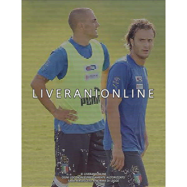 Raduno Nazionale Italiana a Coverciano Coverciano(FI) - 10.08.2009 Allenamento Nella Foto:alberto GILARDINO-CANNAVARO fabio /Ph.Vitez-Ag. Aldo Liverani