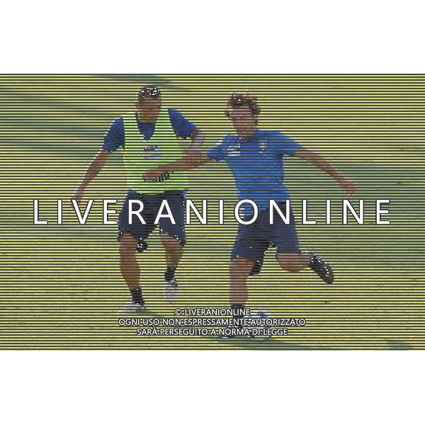 Raduno Nazionale Italiana a Coverciano Coverciano(FI) - 10.08.2009 Allenamento Nella Foto: andrea PIRLO-PALOMBO angelo /Ph.Vitez-Ag. Aldo Liverani