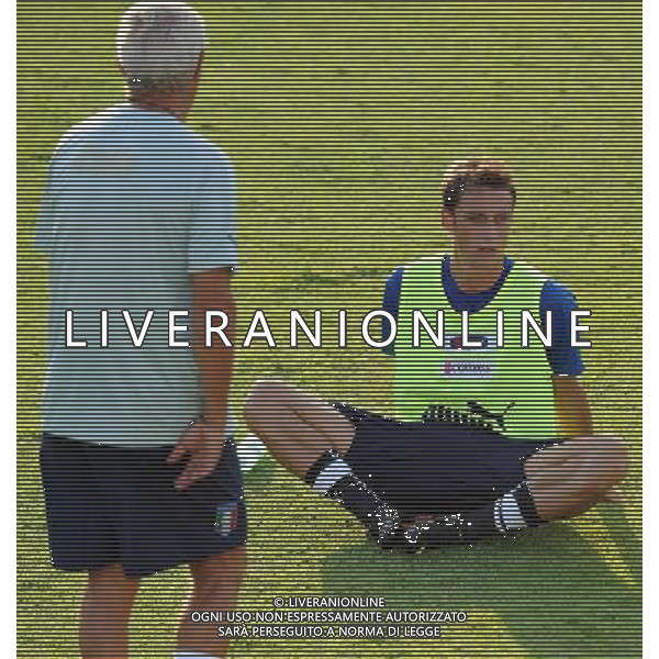 Raduno Nazionale Italiana a Coverciano Coverciano(FI) - 10.08.2009 Allenamento Nella Foto:MARCHISIO claudio e marcello lippi /Ph.Vitez-Ag. Aldo Liverani