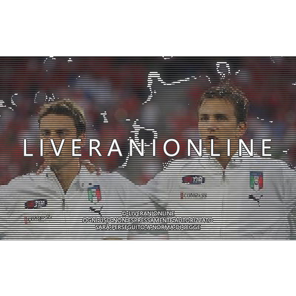 Svizzera - Italia partita amichevole della Nazionale Italiana a Basilea 12/08/2009 nella foto domenico criscito e marchisio claudio ©Luzzani/Agenzia Aldo Liverani Sas