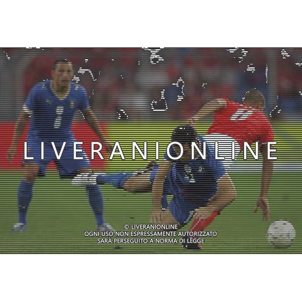 Svizzera - Italia partita amichevole della Nazionale Italiana a Basilea 12/08/2009 nella foto giuseppe rossi gokan inler e angelo palombo ©Luzzani/Agenzia Aldo Liverani Sas