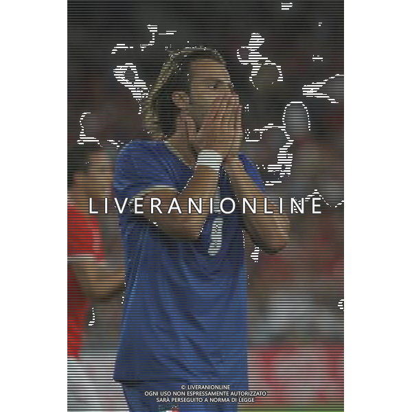 Svizzera - Italia partita amichevole della Nazionale Italiana a Basilea 12/08/2009 nella foto la delusione di alberto gilardino ©Luzzani/Agenzia Aldo Liverani Sas