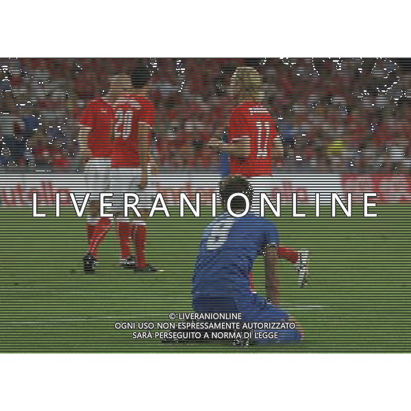 Svizzera - Italia partita amichevole della Nazionale Italiana a Basilea 12/08/2009 nella foto la delusione di claudio marchisio dopo occasione fallita ©Luzzani/Agenzia Aldo Liverani Sas