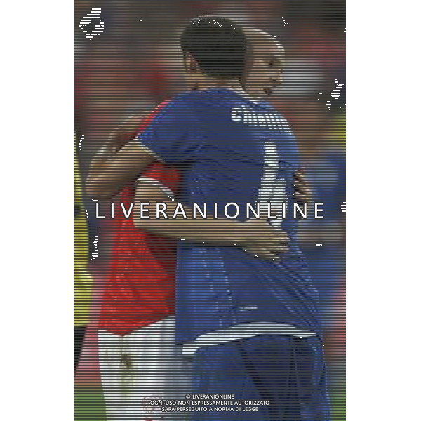 Basilea (CH) 12-08-2009 Amichevole Nazionale Italiana Calcio Svizzera-Italia 0:0 nella foto giorgio chiellini e philippe senderos ph Marco Luzzani/ag. Aldo Liverani s.a.s.