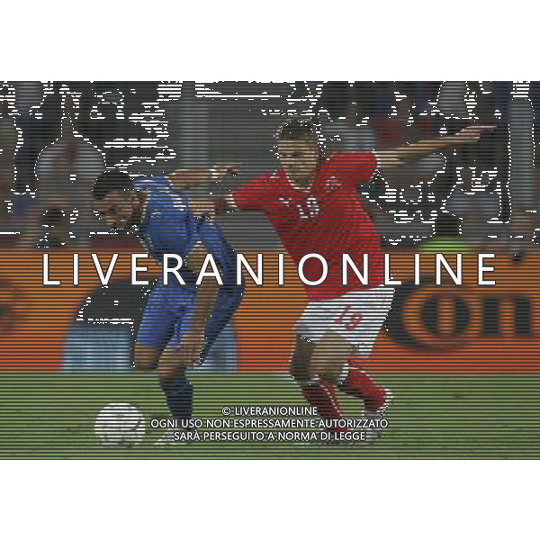 Basilea (CH) 12-08-2009 Amichevole Nazionale Italiana Calcio Svizzera-Italia 0:0 nella foto fabio quagliarella e pirmin schwegler ph Marco Luzzani/ag. Aldo Liverani s.a.s.