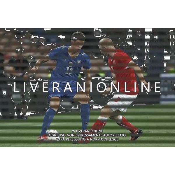 Basilea (CH) 12-08-2009 Amichevole Nazionale Italiana Calcio Svizzera-Italia 0:0 nella foto davide santon e ludovic magnin ph Marco Luzzani/ag. Aldo Liverani s.a.s.