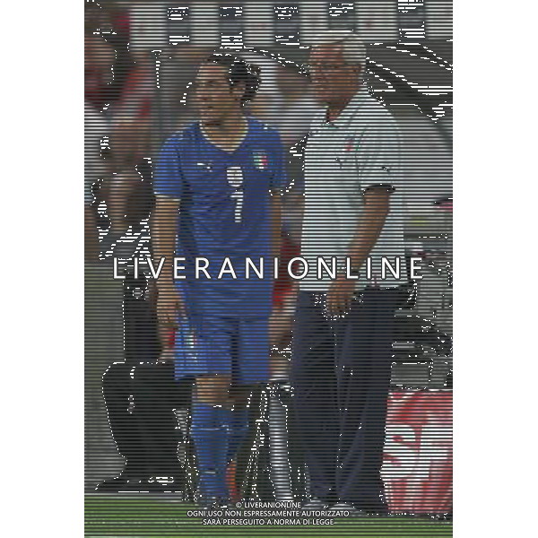 Basilea (CH) 12-08-2009 Amichevole Nazionale Italiana Calcio Svizzera-Italia 0:0 nella foto mauro camoranesi e marcello lippi ph Marco Luzzani/ag. Aldo Liverani s.a.s.