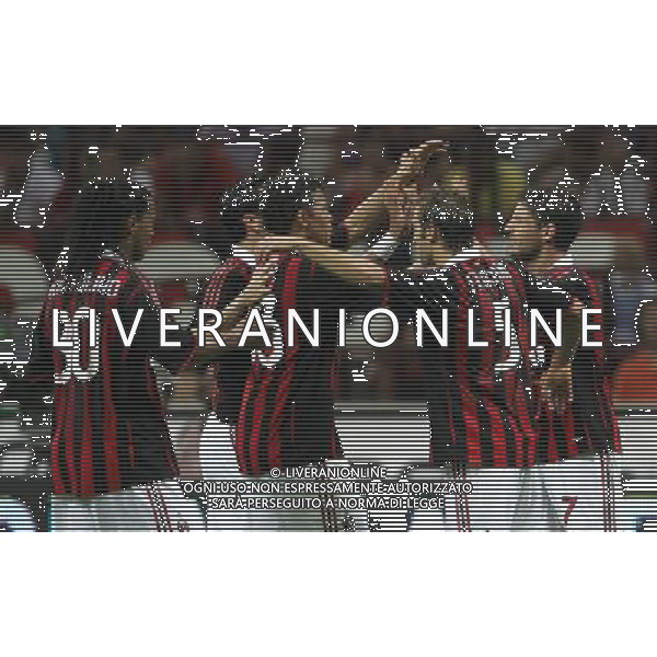 Milan - Juventus Trofeo Berlusconi 17/08/2009 nella foto esultanza dopo il gol del pareggio di alexandre pato del 1-1 festeggiato dai compagni ©luzzani/Agenzia Aldo Liverani Sas