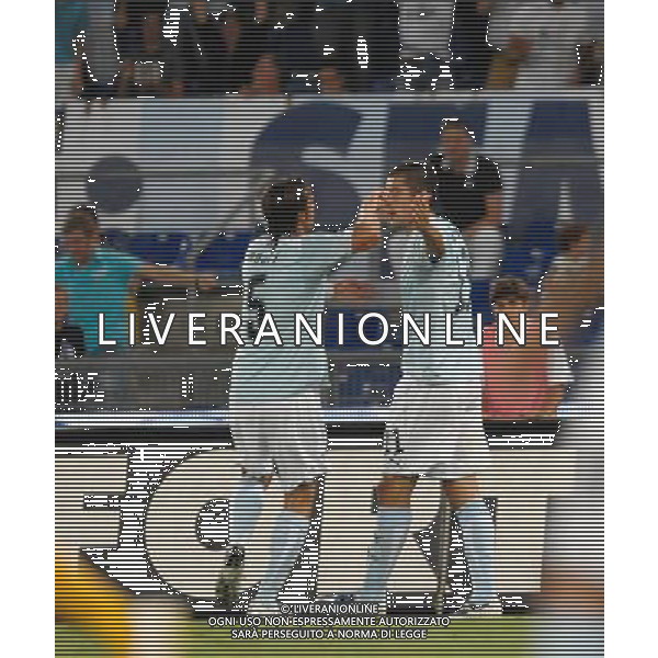 Roma - Stadio Olimpico - 20/08/2009 - Preliminari UEFA EUROPA LEAGUE - SS Lazio vs Elfsborg - nella foto: esultanza dopo il gol di Kolarov con stefano Mauri ph. Corradetti / ag. Aldo LIVERANI