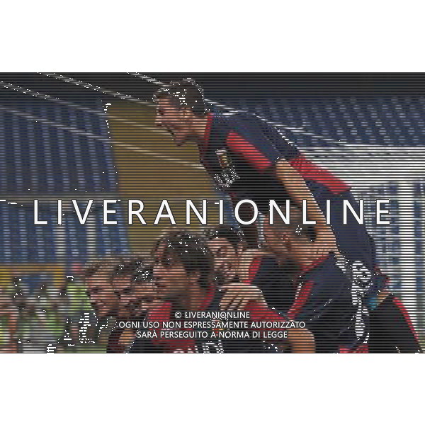 20-08-2009 Genova Europa Leauge 2009/2010 Sport-Calcio Genoa Odense Europa Leauge 2009/2010 Nella foto: esultanza del genoa dopo il gol di moretti ag aldo liverani 