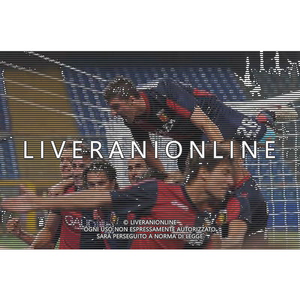 20-08-2009 Genova Europa Leauge 2009/2010 Sport-Calcio Genoa Odense Europa Leauge 2009/2010 Nella foto: esultanza del genoa dopo il gol di moretti ag aldo liverani 