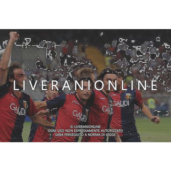 20-08-2009 Genova Europa Leauge 2009/2010 Sport-Calcio Genoa Odense Europa Leauge 2009/2010 Nella foto: esultanza del genoa dopo il gol di moretti ag aldo liverani 