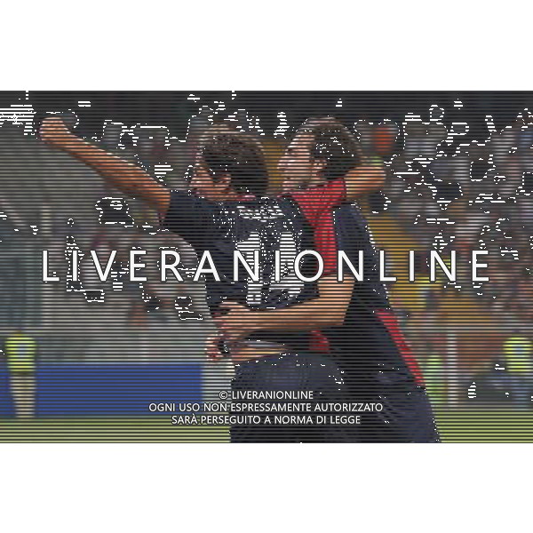 20-08-2009 Genova Genoa Odense Europa Leauge 2009/2010 Nella foto: esultanza del genoa dopo il gol di moretti ag aldol iverani 