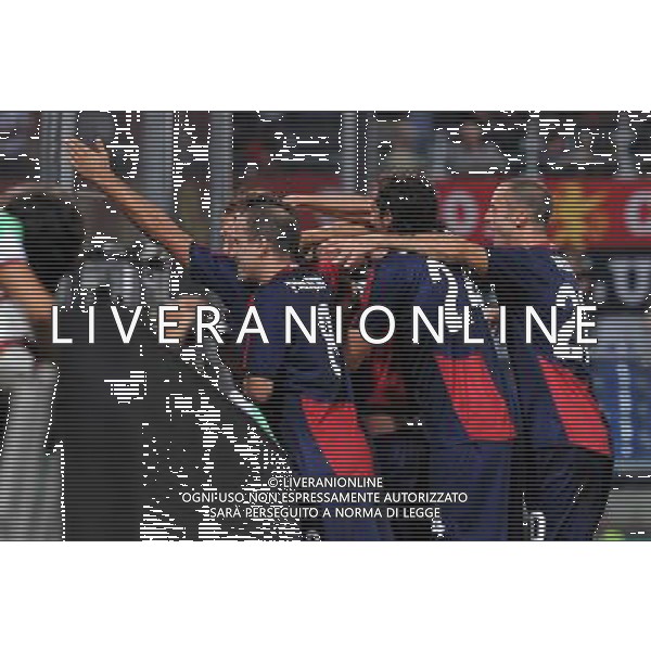 20-08-2009 Genova Genoa Odense Europa Leauge 2009/2010 Nella foto: esultanza del genoa dopo il gol di figueroa ag aldol iverani 