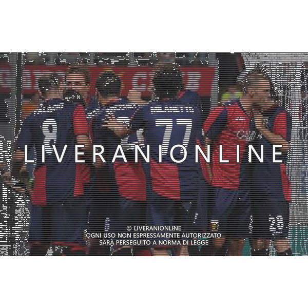 20-08-2009 Genova Genoa Odense Europa Leauge 2009/2010 Nella foto: esultanza del genoa dopo il gol di figueroa ag aldol iverani 