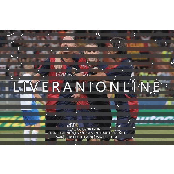 20-08-2009 Genova Genoa Odense Europa Leauge 2009/2010 Nella foto: esultanza del genoa dopo il gol di figueroa ag aldol iverani 