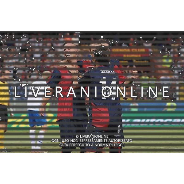 20-08-2009 Genova Genoa Odense Europa Leauge 2009/2010 Nella foto: esultanza del genoa dopo il gol di figueroa ag aldol iverani 