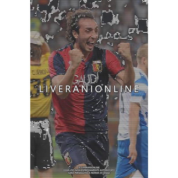 20-08-2009 Genova Genoa Odense Europa Leauge 2009/2010 Nella foto: Esultanza di Moretti dopo il gol ag aldo liverani 