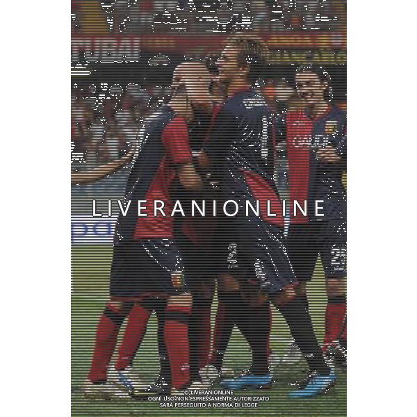 20-08-2009 Genova Sport-Calcio Genoa Odense Europa Leauge 2009/2010 Nella foto: Esultanza del Genoa dopo il gol di Figueroa ag aldo liverani 