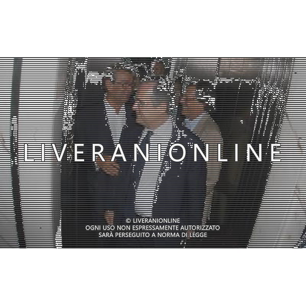 MILANO 25/08/2009 SPORT ASSEMBLEA LEGA CALCIO PRESIDENTI DI SERIE A TIM E SERIE B TIM NELLA FOTO ALDO SPINELLI L\'avvocato cantamessa E CLAUDIO LOTITO PH.FIOCHI/AGENZIA ALDO LIVERANI S A S