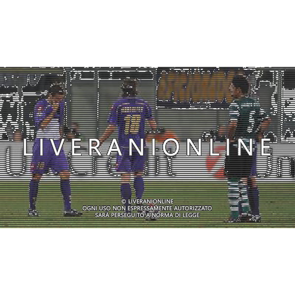 Champions League 2009/2010 Turno Preliminare Ritorno Firenze - 26.08.2009 Fiorentina-Sporting Lisbona Nella Foto: LA DELUSIONE DI ADRIAN MUTU E RICCARDO MONTOLIVO DOPO IL GOL DI MOUTINHO DEL 0-1 /Ph.Vitez-Ag. Aldo Liverani