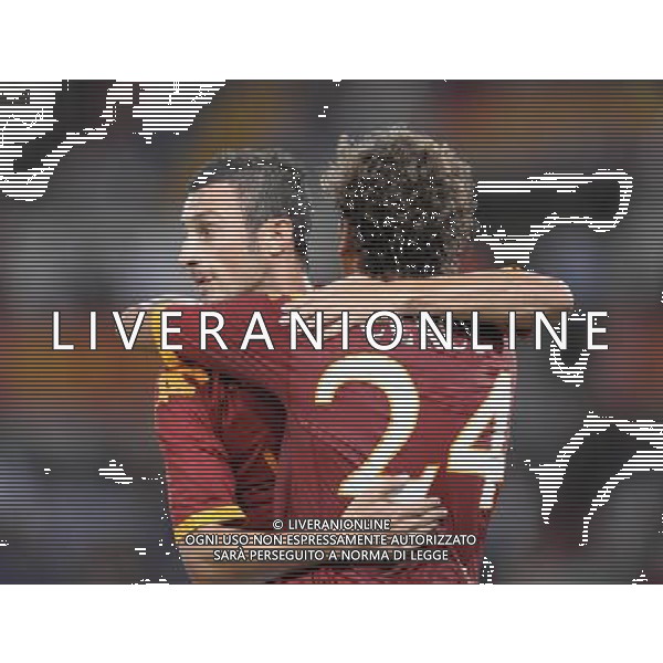 As Roma vs MFK Kosice - 27/08/2009 - Stadio Olimpico - Uefa Europa League ritorno preliminari nella foto: esultanza di Stefano GUBERTI festeggiato da Alessio CERCI dopo il gol del 3 a 0 ph. Corradetti / ag. Aldo LIVERANI