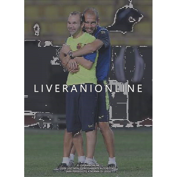 Supercoppa Europea 2009 Montecarlo - 27.08.2009 Allenamento Barcellona Nella Foto: JOSEPH GUARDIOLA-INIESTA ANDRES /Ph.Vitez-Ag. Aldo Liverani