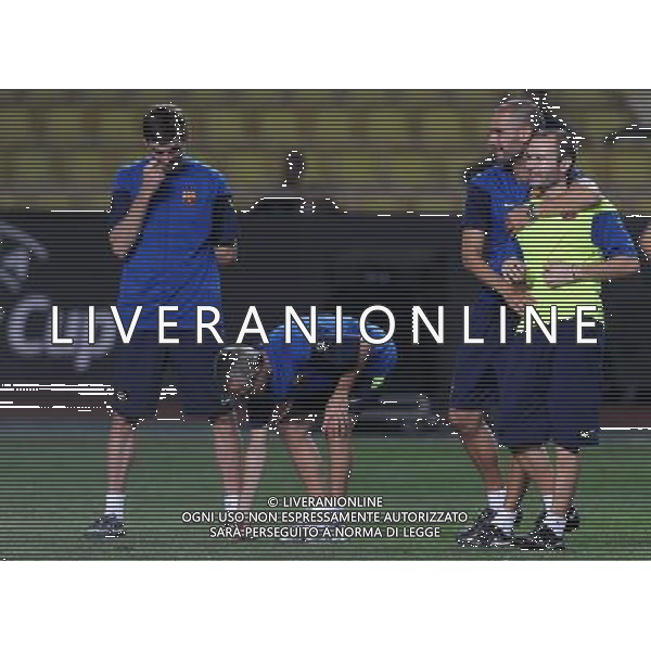 Supercoppa Europea 2009 Montecarlo - 27.08.2009 Allenamento Barcellona Nella Foto: JOSEPH GUARDIOLA-INIESTA ANDRES /Ph.Vitez-Ag. Aldo Liverani