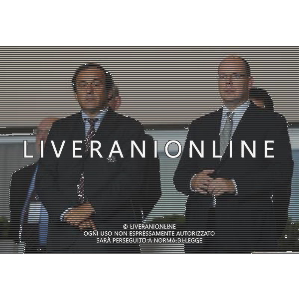 Supercoppa Europea 2009 Montecarlo - 28.08.2009 FC Barcellona-FC Shakhtar Donetsk Nella Foto: MICHEL PLATINI CON IL PRINCIPE ALBERTO DI MONACO /Ph.Vitez-Ag. Aldo Liverani