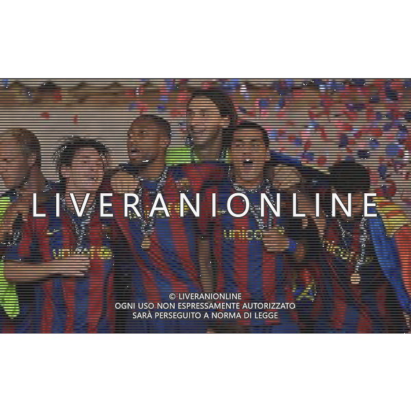 Supercoppa Europea 2009 Montecarlo - 28.08.2009 FC Barcellona-FC Shakhtar Donetsk Nella Foto:FESTA IBRAHIMOVIC-MESSI /Ph.Vitez-Ag. Aldo Liverani