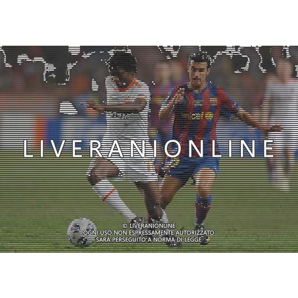 Supercoppa Europea 2009 Montecarlo - 28.08.2009 FC Barcellona-FC Shakhtar Donetsk Nella Foto:AGHAHOWA JULIUS-PEDRO RODRIGUEZ /Ph.Vitez-Ag. Aldo Liverani