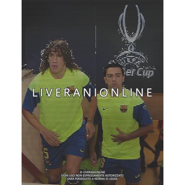 Supercoppa Europea 2009 Montecarlo - 28.08.2009 FC Barcellona-FC Shakhtar Donetsk Nella Foto:PUYOL CARLES-XAVI HERNADEZ /Ph.Vitez-Ag. Aldo Liverani