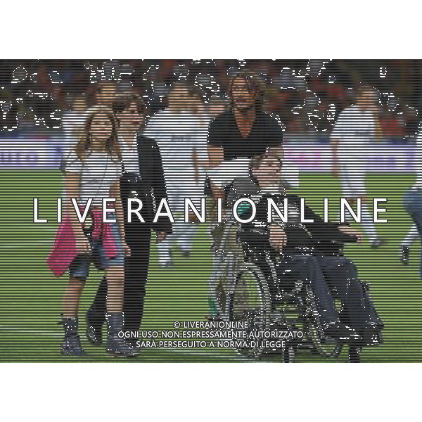 Trofeo Telecom Italia per la lotta alla SLA Milano - 07.09.2009 Milan Glorie-Real Madrid Veteranos Nella Foto: STEFANO BORGONOVO CON I FIGLI E MALDINI PAOLO /Ph.Vitez-Ag. Aldo Liverani