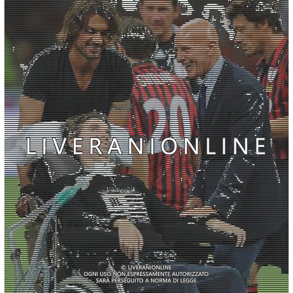 Trofeo Telecom Italia per la lotta alla SLA Milano - 07.09.2009 Milan Glorie-Real Madrid Veteranos Nella Foto:STEFANO BORGONOVO-ARRIGO SACCHI-MALDINI PAOLO /Ph.Vitez-Ag. Aldo Liverani