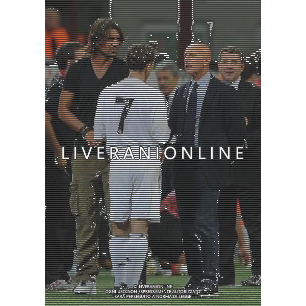 Trofeo Telecom Italia per la lotta alla SLA Milano - 07.09.2009 Milan Glorie-Real Madrid Veteranos Nella Foto: ARRIGO SACCHI-PAOLO MALDINI-BUTRAGUENO /Ph.Vitez-Ag. Aldo Liverani