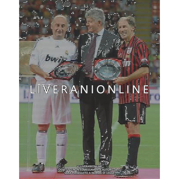 Trofeo Telecom Italia per la lotta alla SLA Milano - 07.09.2009 Milan Glorie-Real Madrid Veteranos Nella Foto: FRANCO BARESI E GALLEGO /Ph.Vitez-Ag. Aldo Liverani