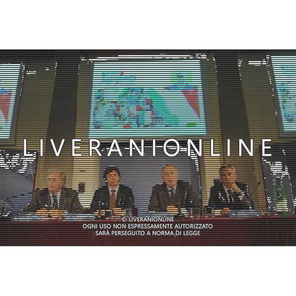 Torino 8-09-2009 Presentazione card del tifoso della Nazionale Nella foto:Antonello Valentini DemetrioAlbertini GiancarloAbete e Gravina Gabriele AG ALDO LIVERANI 