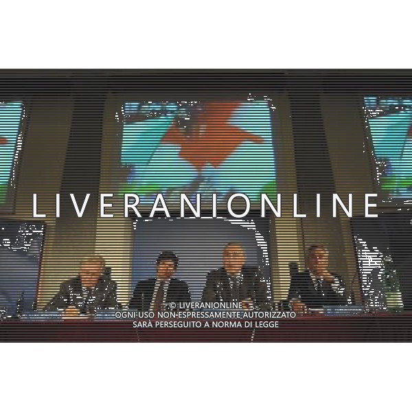 Torino 8-09-2009 Presentazione card del tifoso della Nazionale Nella foto:Antonello Valentini DemetrioAlbertini GiancarloAbete e Gravina Gabriele AG ALDO LIVERANI 