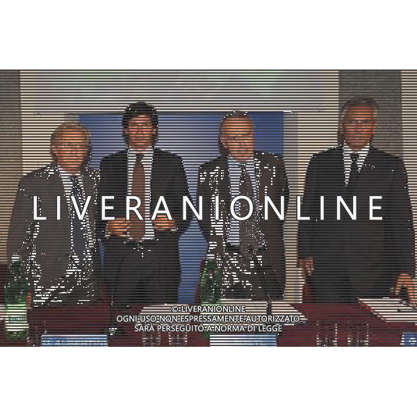 Torino 8-09-2009 Presentazione card del tifoso della Nazionale Nella foto:antonello valentini-demetrio albertini-giancarlo abete-gabriele gravina AG ALDO LIVERANI 