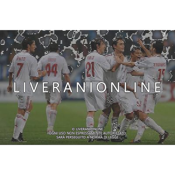 Champions League 2009/2010 Gruppo C Marsiglia(Francia) - 15.09.2009 Olympique Marsiglia-AC Milan Nella Foto: ABBRACCI ESULTANZA DOPO IL GOL DI FILIPPO INZAGHI DEL 0-1 /Ph.Vitez-Ag. Aldo Liverani