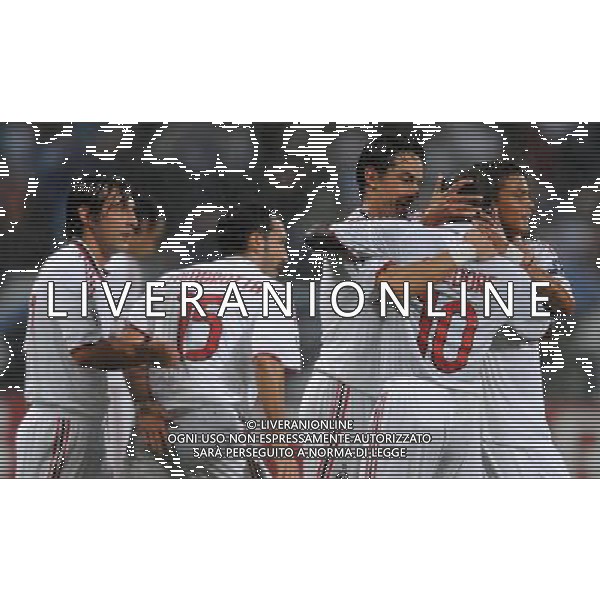 Champions League 2009/2010 Gruppo C Marsiglia(Francia) - 15.09.2009 Olympique Marsiglia-AC Milan Nella Foto: ABBRACCI ESULTANZA DOPO IL GOL DI FILIPPO INZAGHI DEL 0-1 /Ph.Vitez-Ag. Aldo Liverani