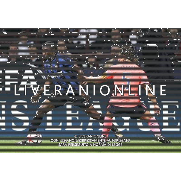Inter - Barcellona Champions League 16/09/2009 nella foto samuel eto\'o e puyol ©luzzani/Agenzia Aldo Liverani Sas