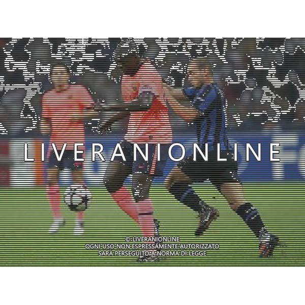 Inter - Barcellona Champions League 16/09/2009 nella foto ya ya toure e sneijder ©luzzani/Agenzia Aldo Liverani Sas