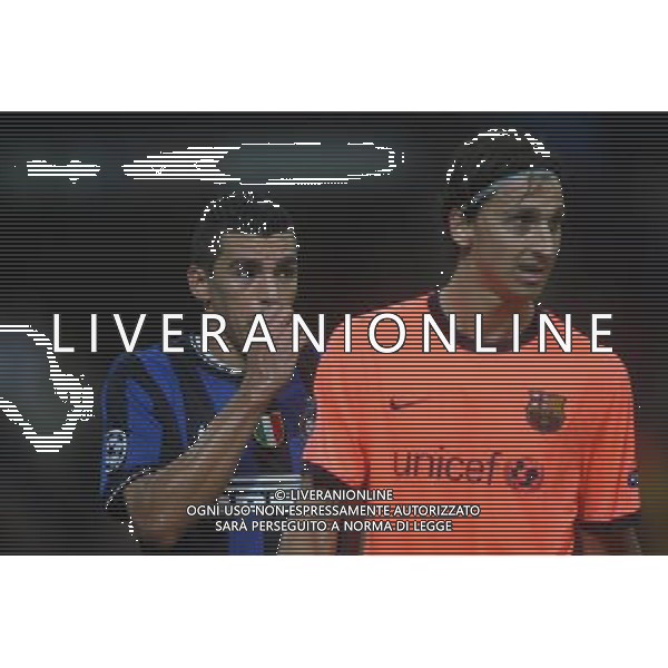 Milano 16-09-2009 Champions League 2009/10 Gruppo F Inter-Barcellona 0:0 nella foto lucio e zlatan ibrahimovic ph ag aldo liverani s.a.s. 