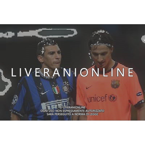 Milano 16-09-2009 Champions League 2009/10 Gruppo F Inter-Barcellona 0:0 nella foto lucio e zlatan ibrahimovic ph ag aldo liverani s.a.s. 